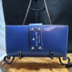 Blue Leather kate Spade ladies Wallet Cardholder